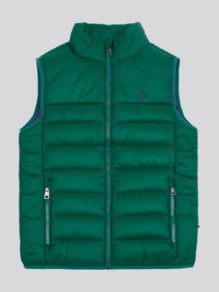 U.S. Polo Assn. Boys Panelled Quilted Gilet - Image 1 of 4