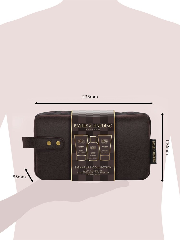 Baylis & Harding Black Pepper & Ginseng Mens Luxury Wash Bag Gift Set - Image 5 of 5