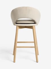 Tweedy Plain Light Natural Hewitt Light Wood Leg Bar Stool - Image 8 of 9