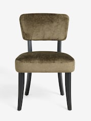 Set of 2 Plush Chenille Moss Green Remi Dining Chairs - Image 2 of 9