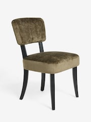 Set of 2 Plush Chenille Moss Green Remi Dining Chairs - Image 3 of 9
