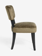 Set of 2 Plush Chenille Moss Green Remi Dining Chairs - Image 4 of 9