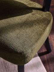 Set of 2 Plush Chenille Moss Green Remi Dining Chairs - Image 8 of 9