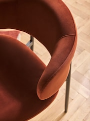 Set of 2 Soft Velvet Rust Brown Bryer Dining Chairs - Image 3 of 11