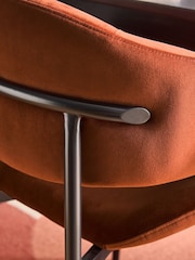 Set of 2 Soft Velvet Rust Brown Bryer Dining Chairs - Image 4 of 11