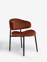 Set of 2 Soft Velvet Rust Brown Bryer Dining Chairs - Image 7 of 11