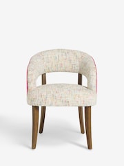 Set of 2 Multi Chenille Natural Remi Dark Wood Leg Dining Chairs - Image 3 of 9