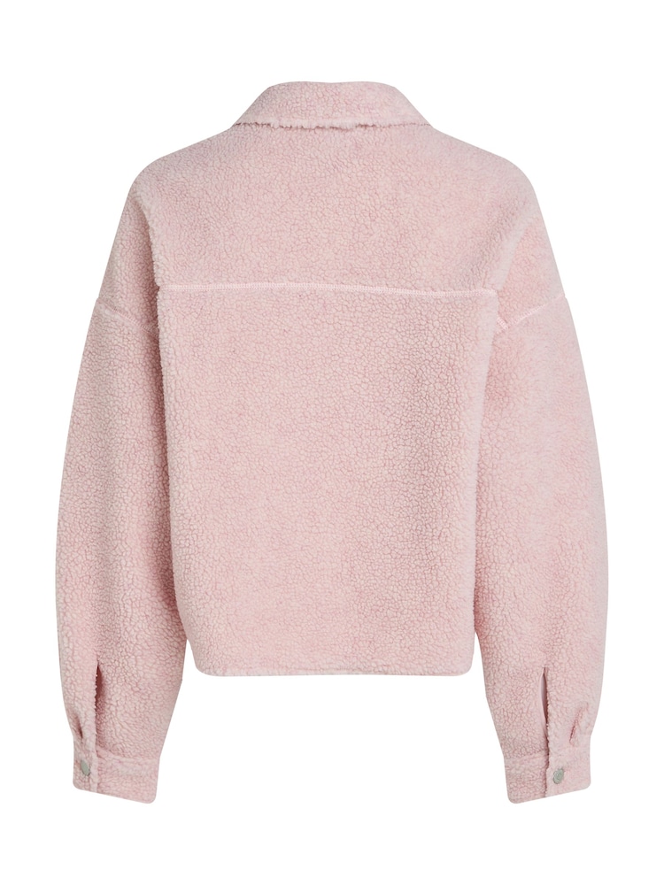 Tommy Jeans Pink Teddy Badge Overshirt - Image 5 of 6