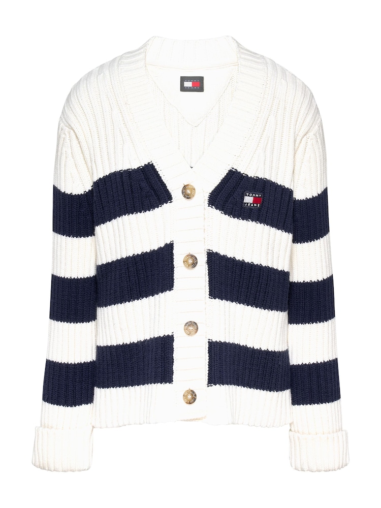 Tommy Jeans Nazaj Zastava bela pletena jopa - Slika 5 iz 5