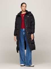 Tommy Jeans Black Alaska Long Puffer Jacket - Image 1 of 5
