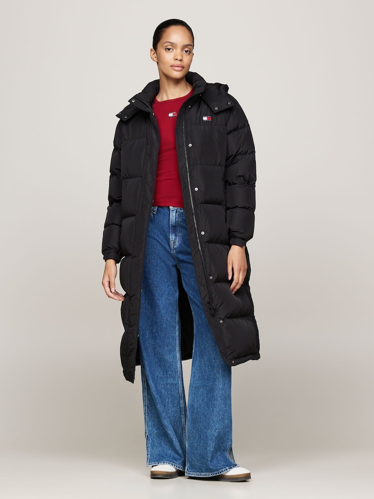 Tommy Jeans Black Alaska Long Puffer Jacket - Image 1 of 5