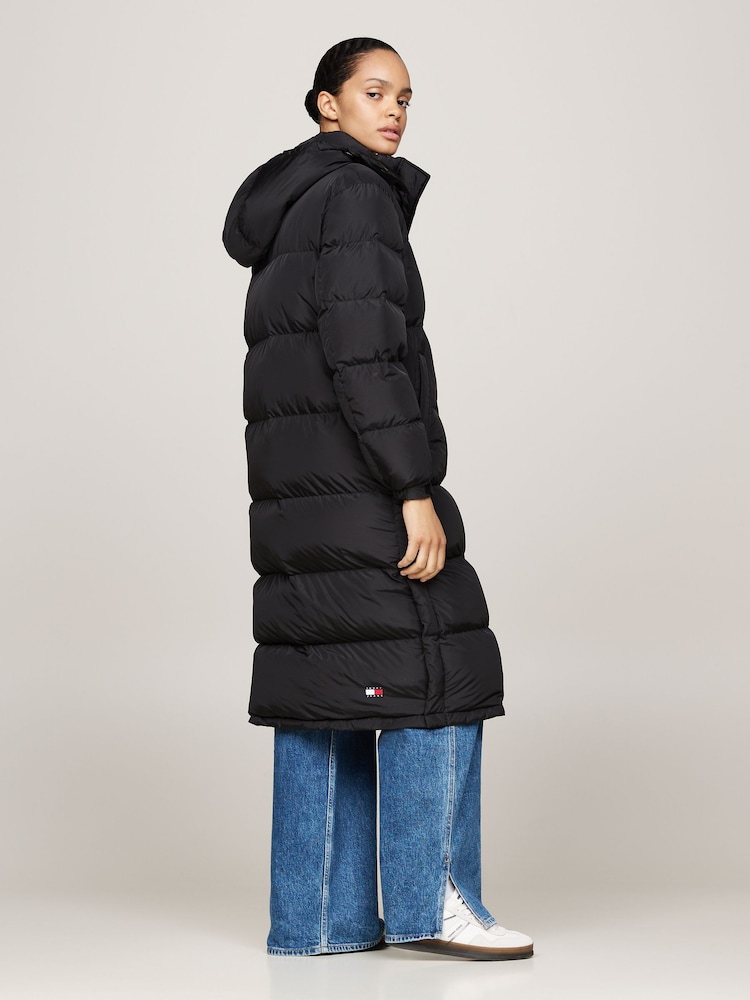 Tommy Jeans Black Alaska Long Puffer Jacket - Image 2 of 5