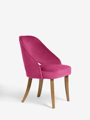 Set of 2 Soft Velvet Fuschia Remi Dark Wood Leg Dining Chairs - Image 5 of 9