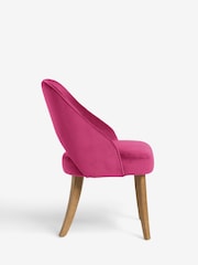 Set of 2 Soft Velvet Fuschia Remi Dark Wood Leg Dining Chairs - Image 6 of 9