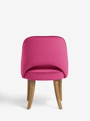 Set of 2 Soft Velvet Fuschia Remi Dark Wood Leg Dining Chairs - Image 7 of 9