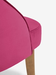 Set of 2 Soft Velvet Fuschia Remi Dark Wood Leg Dining Chairs - Image 8 of 9