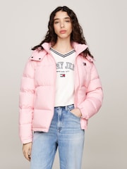Tommy Jeans Pink Tommy Jeans Back Flag Alaska White Jacket - Image 1 of 5