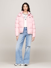Tommy Jeans Pink Tommy Jeans Back Flag Alaska White Jacket - Image 2 of 5