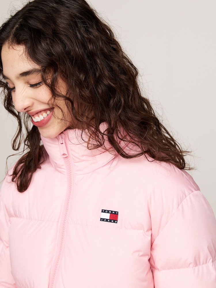 Tommy Jeans Pink Tommy Jeans Back Flag Alaska White Jacket - Image 3 of 5