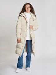 Tommy Jeans Natural Alaska Long Puffer Jacket - Image 1 of 6