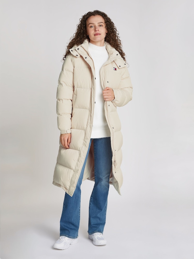 Tommy Jeans Natural Alaska Long Puffer Jacket - Image 1 of 6