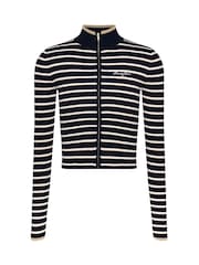 Tommy Jeans modra V kovinskih barvah Tip Zip pletena jopa - Slika 5 iz 5