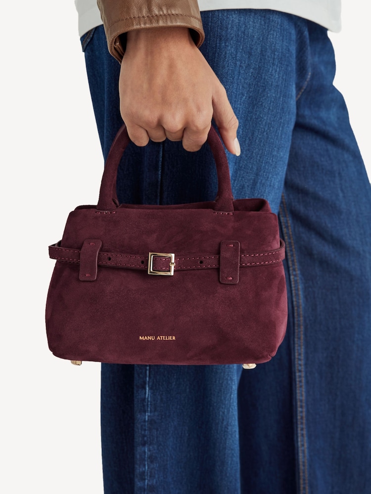Manu Atelier Merlot Suede Le Cambon 20 Bag - Image 2 of 9