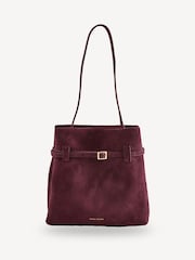 Manu Atelier Red Suede Mini Tote Du Jour Bag - Image 1 of 7