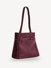 Manu Atelier Red Suede Mini Tote Du Jour Bag - Image 3 of 7