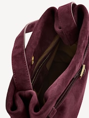 Manu Atelier Red Suede Mini Tote Du Jour Bag - Image 6 of 7