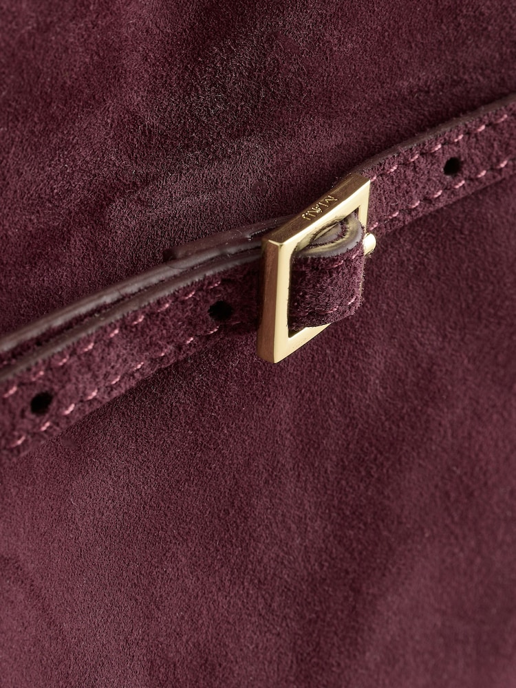 Manu Atelier Red Suede Mini Tote Du Jour Bag - Image 7 of 7