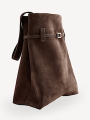 Manu Atelier Deep Brown Suede Leather Tote Du Jour Bag - Image 6 of 8