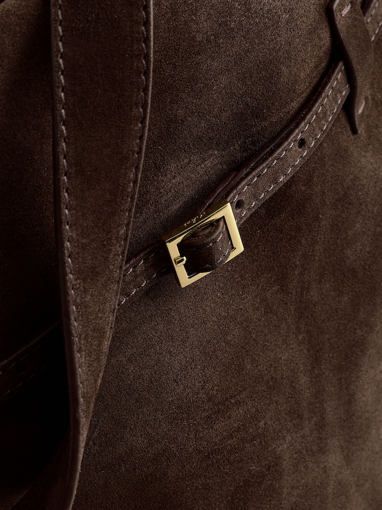 Manu Atelier Deep Brown Suede Leather Tote Du Jour Bag - Image 6 of 6 Manu Atelier Deep Brown Suede Leather Tote Du Jour Bag - Image 6 of 6