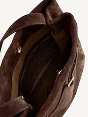 Manu Atelier Deep Brown Suede Leather Tote Du Jour Bag - Image 7 of 8