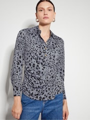 Monsoon Grey Aubrey Jersey Leopard Print Shirt - Image 1 of 5