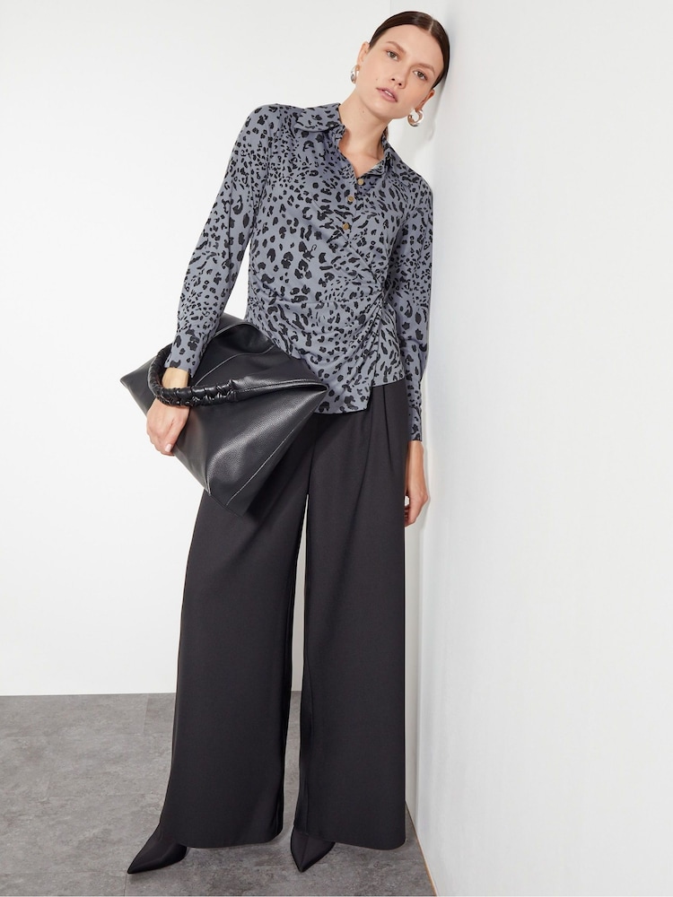 Monsoon Grey Aubrey Jersey Leopard Print Shirt - Image 5 of 5