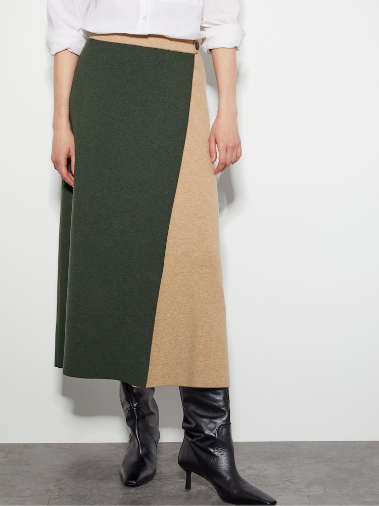 Monsoon Green Nellie Two-Tone Knit Skirt - Image 2 of 5