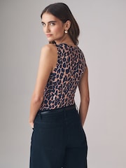 The Set Black / Animal 2 Pack Smoothing Sleeveless Bodysuits - Image 4 of 10