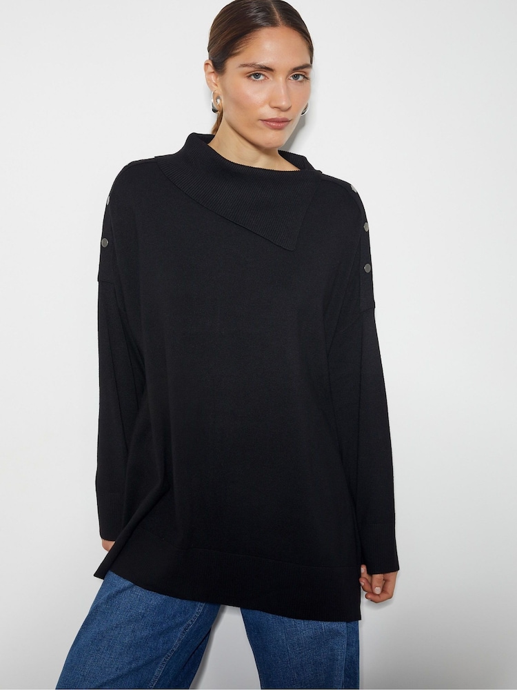 Monsoon Black Beth Button Detail Jumper - Image 1 of 4