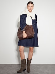 Monsoon Blue Adeena Denim Mini 100% Cotton Shirt Dress - Image 5 of 5