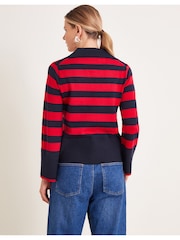 Rot - Monsoon – Shay – gestreifter Pullover mit Kragen - Bild 2 von 5