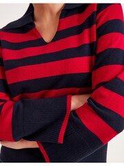 Rot - Monsoon – Shay – gestreifter Pullover mit Kragen - Bild 4 von 5