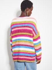 Monsoon Pink Shonda Colourful Stripe Jumper - Image 3 of 5