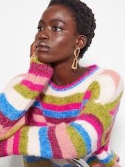 Monsoon Pink Shonda Colourful Stripe Jumper - Image 4 of 5