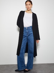 Monsoon Black Bo Button Detail Longline Cardigan - Image 1 of 4