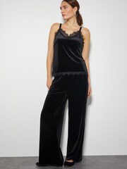 Monsoon Black Verity Lacy Velvet Cami Top - Image 2 of 5