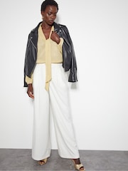 Monsoon Gold Pree Sparkle Plisse Pussybow Blouse - Image 5 of 5