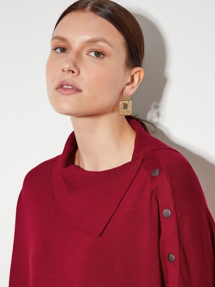 Rot - Monsoon Beth Pullover mit Knopfdetail - Bild 5 von 5 Rot - Monsoon Beth Pullover mit Knopfdetail - Bild 5 von 5