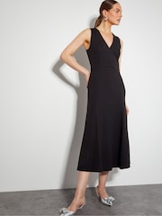 Monsoon Black Polly Ponte Midi Dress - Image 1 of 5