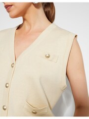 Monsoon Natural Sky Sleeveless Cardigan - Image 4 of 6